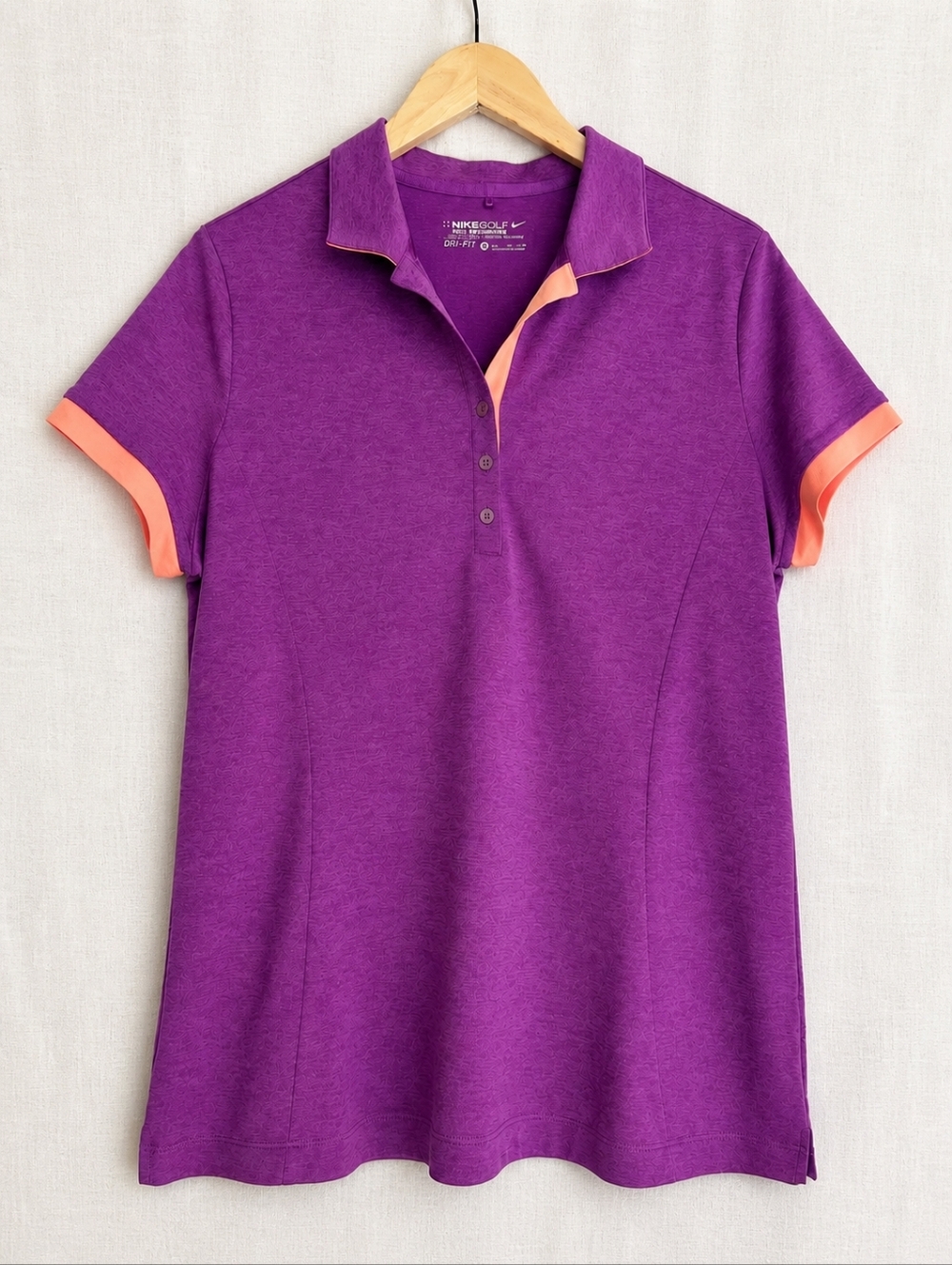 Nike Golf Tour Performance Dri-FIT Polo Shirt Women’s XL Purple Peach Athletic
